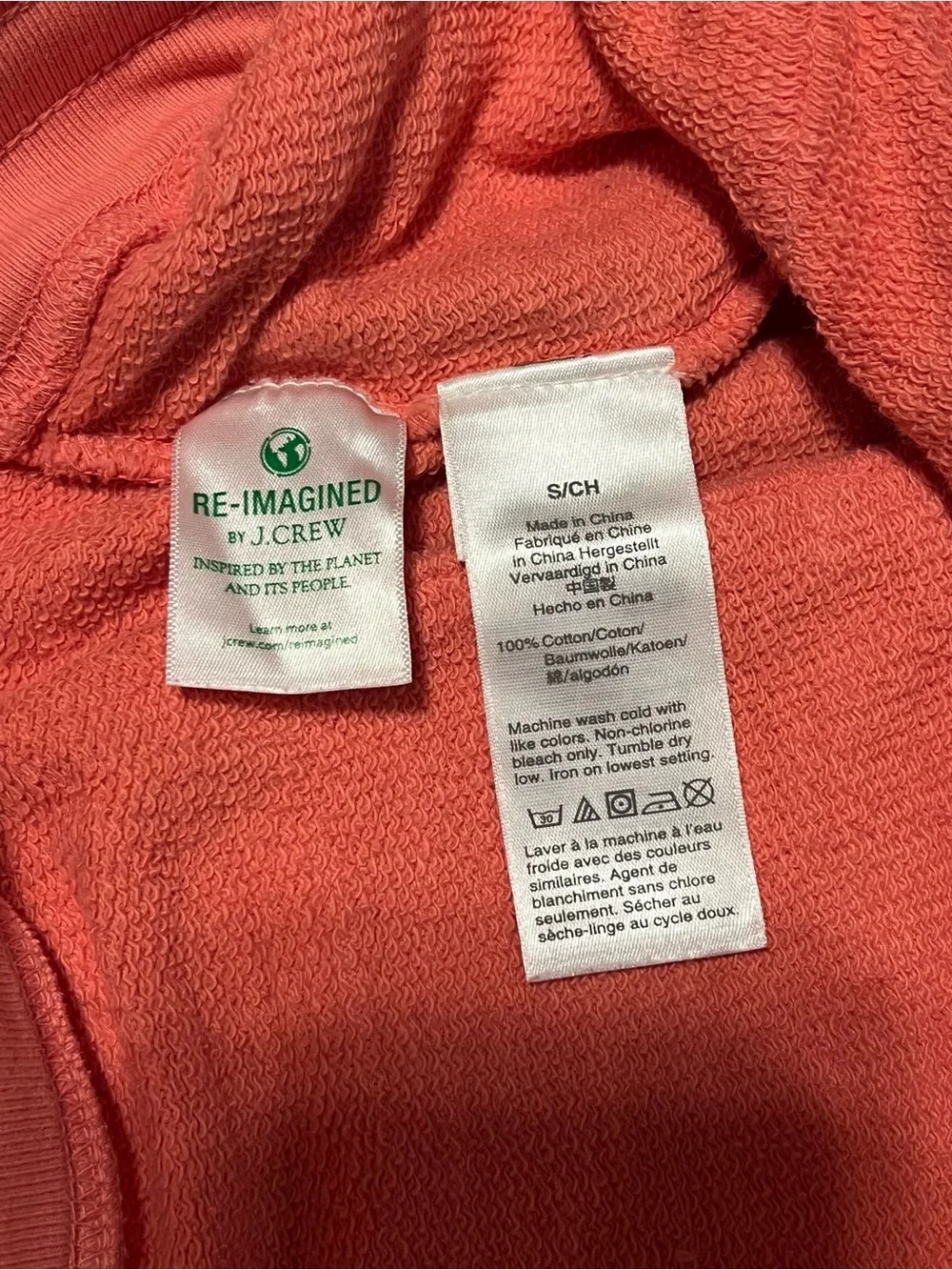 J.Crew Vintage Fleece Heathered Coral Jogger Sweatpants Drawstring Size Small